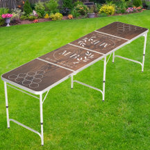 Modernes Leaf Wedding Monogram Dark Walnut Wood