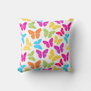 Modernes, lebendiges Rainbow Butterfly Niedliches  Kissen