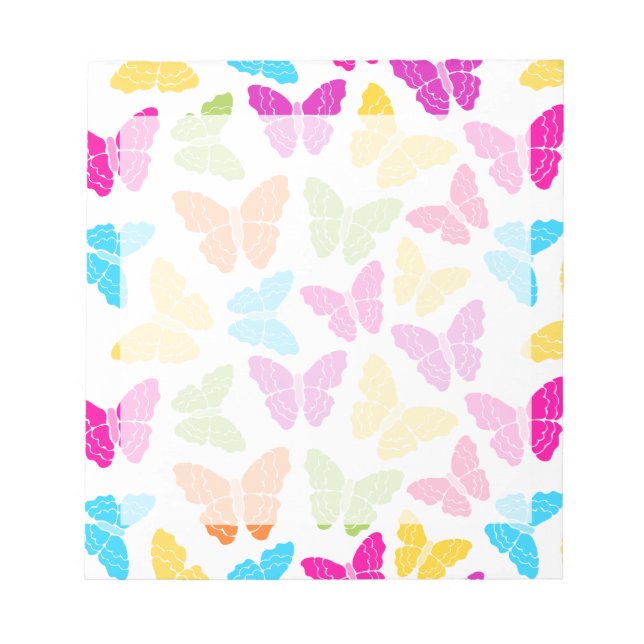 Modernes, lebendiges Rainbow Butterfly Niedliches  Notizblock (Vorderseite)