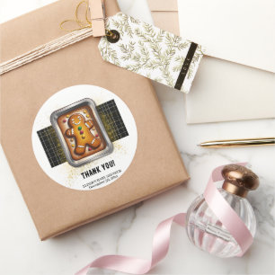 Modernes Lebkuchen in Pan Baby Dusche Runder Aufkleber