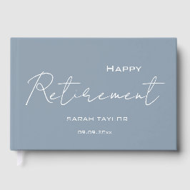 Modernes, leicht Personalisiertes Blue Happy Retir Gästebuch