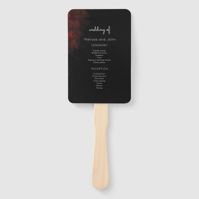 Modernes leidenschaftliches Red 'n Black Wedding D Fächer (Vorderseite)