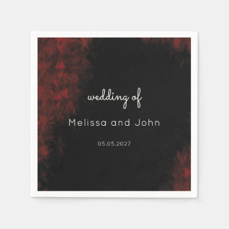 Modernes leidenschaftliches Red 'n Black Wedding D Serviette