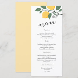 Modernes Lemon Foliage Calligraphy Wedding Menu