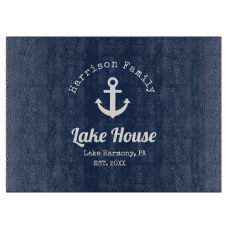 Modernes Lemon Lake House Familienname Schneidebrett