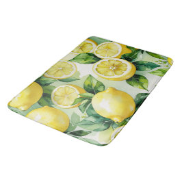 Modernes lemonblaues Blumenskript-Brautparty Badematte