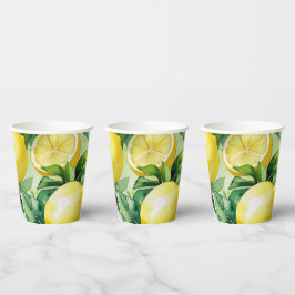 Modernes lemonblaues Blumenskript-Brautparty Pappbecher