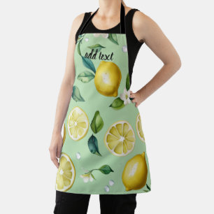 Modernes lemonblaues Blumenskript-Brautparty Schürze