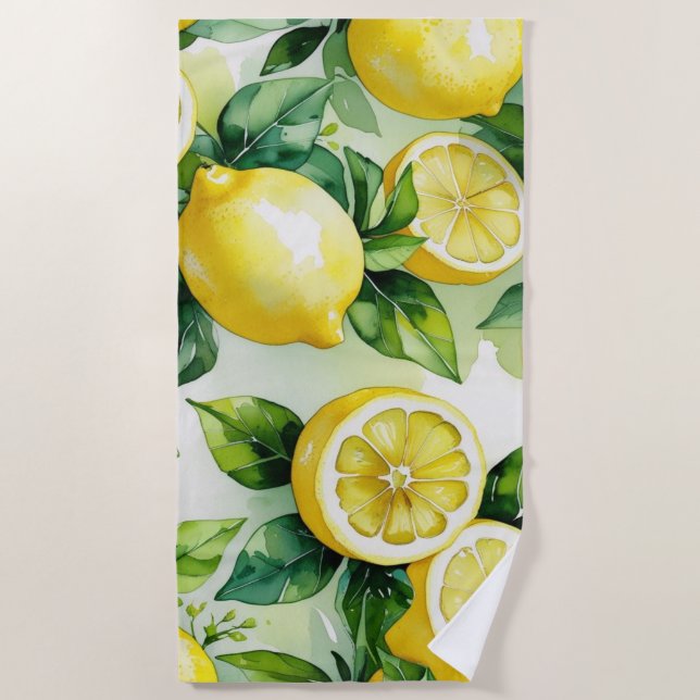 Modernes lemonblaues Blumenskript-Brautparty Strandtuch (Vorderseite)