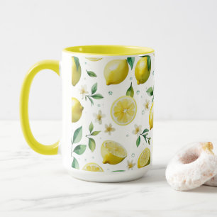 Modernes lemonblaues Blumenskript-Brautparty Tasse