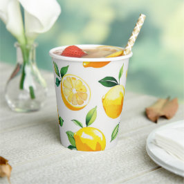 Modernes lemongelbes Blumenskript-Brautparty Pappbecher