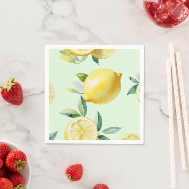 Modernes lemongelbes Blumenskript-Brautparty Serviette (Beispiel)