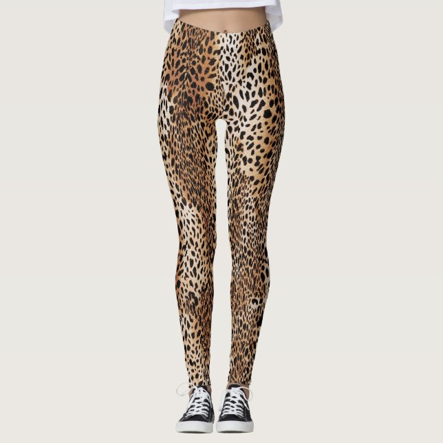Modernes Leopard-Design Leggings (Vorderseite)