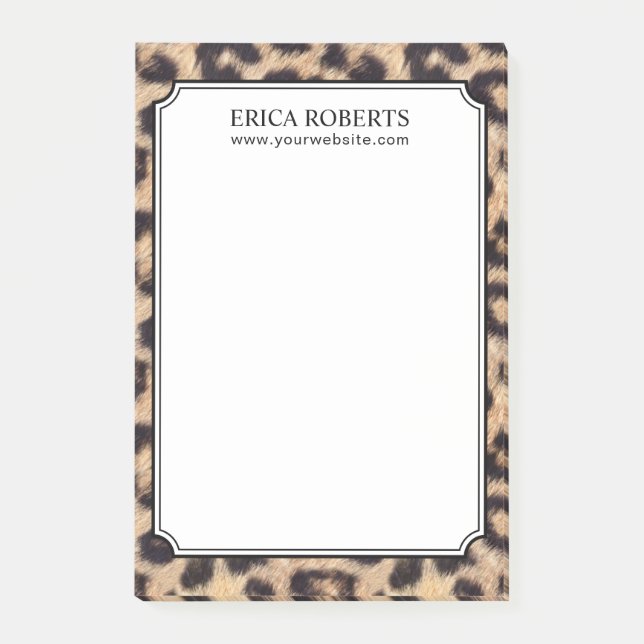 Modernes Leopard-Druck-Muster Post-it Klebezettel (Vorderseite)