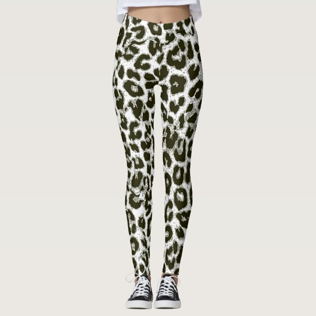 Modernes Leopard-Haut-Muster #12 Leggings (Vorderseite)