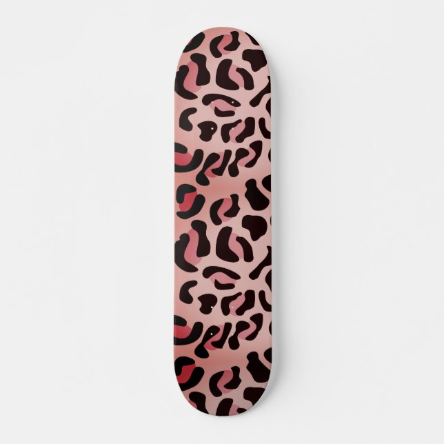 Modernes Leopardenmuster Tier Skateboard (Vorne)