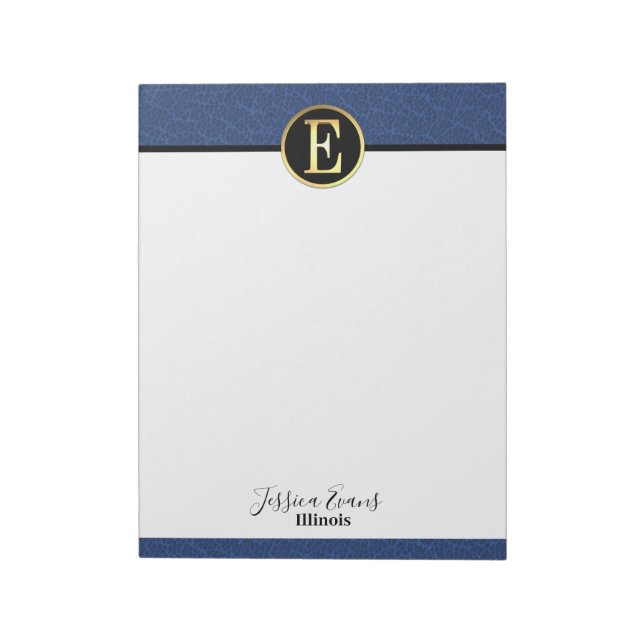 Modernes Letter E Notepad Notizblock (Rotiert)