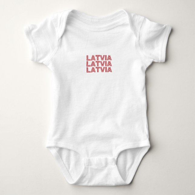 Modernes lettisches Flaggenland Souvenir Baby Strampler (Vorderseite)