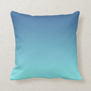 Modernes Licht Aqua bis Blue Ombre Kissen