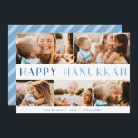 Modernes Licht | Elegant Hanukkah 5 FotoCollage Feiertagskarte<br><div class="desc">Erleben Sie Hanukkah mit diesen farbenfrohen Collage Cards aus Foto,  die 5 Ihrer Lieblingslandschaften oder horizontal ausgerichteten Fotos enthalten. "Happy Hanukkah" erscheint durch die Mitte in modernen Bicolor-Typ,  mit Ihrem Familiennamen,  benutzerdefinierten Gruß (mit "Liebe und Licht" gezeigt) und das Jahr am unteren Ende.</div>