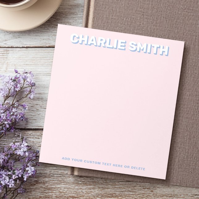 Modernes Licht und Blau Notizblock (Modern light pink and blue notepad)