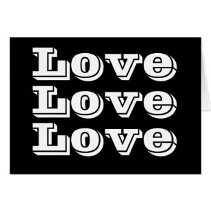 Modernes Liebe-Karten-Weiß auf Schwarzem