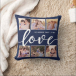 Modernes Liebe Script Decorative Foto Kissen<br><div class="desc">Mit diesem stilvollen Foto-Kissen von Orabella Prints fügen Sie Ihrem Dekor eine persönliche Touch hinzu! Auf der Rückseite des Kissens sind die Streifen in weiß und marinebasiert, aber auf Wunsch können Sie die weißen Streifen löschen. Kundenspezifische Farbwünsche willkommen!</div>