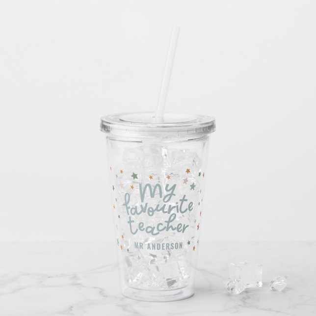 Modernes Lieblings-Lehrer-Sterngeschenk Acryli Acryltrinkbecher (Rückseite Ice)
