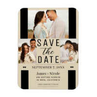 Modernes Light Tan Save the Date 3 Foto Hochzeit