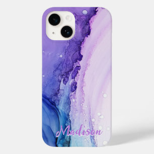 Modernes Lila Abstraktes Personalisiert Case-Mate iPhone 14 Hülle