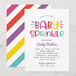 Modernes Lila Baby Sprinkle für Mädchendusche Einladung
