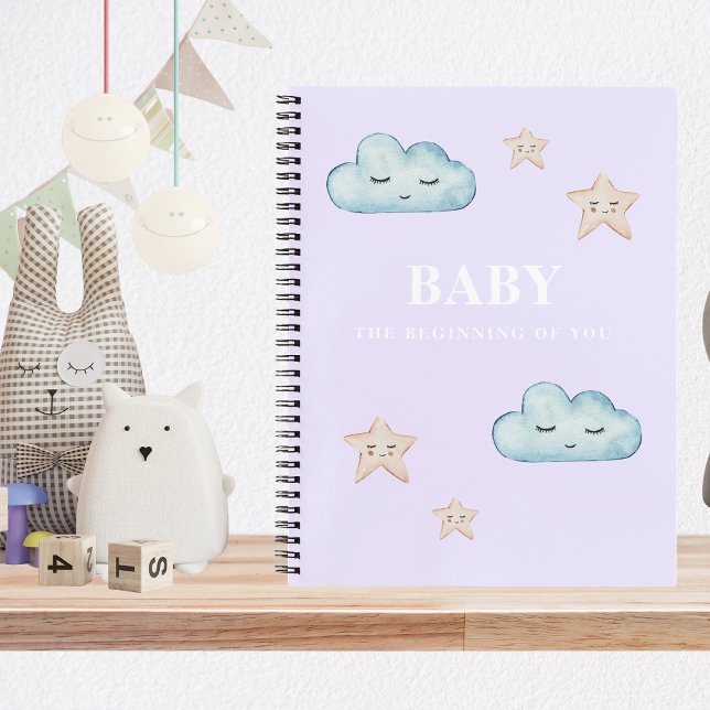 Modernes Lila Babygeschenk für Mama Notizbuch (Von Creator hochgeladen)