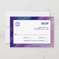 Modernes Lila Blue Star David Bar Mitzvah Hebrew