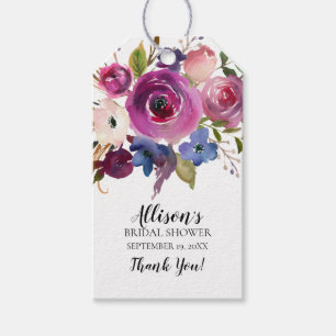 Modernes Lila Brautparty mit Blumenmuster - Gesche Geschenkanhänger