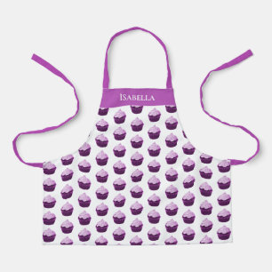 Modernes Lila Cupcake-Muster Personalisiert Schürze