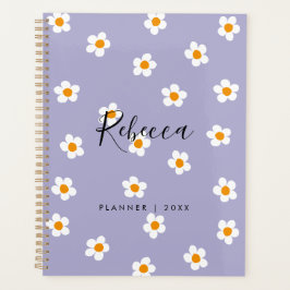 Modernes Lila Daisy Floral 2023 Personalisiert Planer
