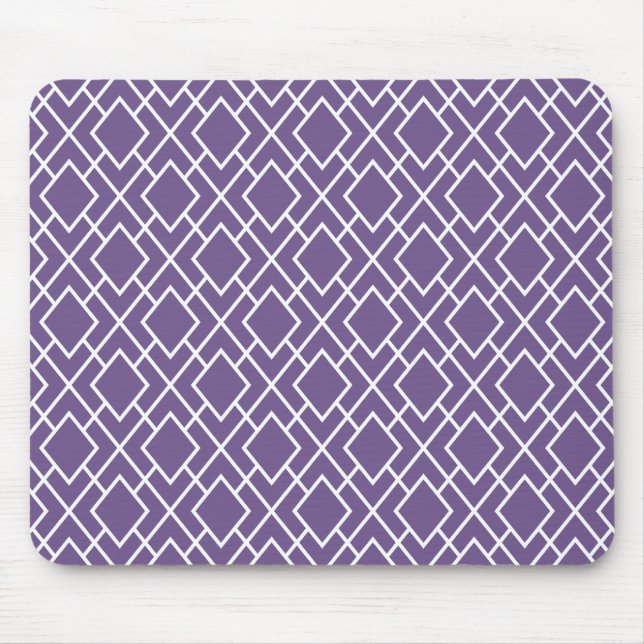 Modernes, Lila Diamant-Muster Mousepad (Vorne)
