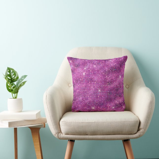 Modernes Lila Diamantmuster Kissen (Stuhl )