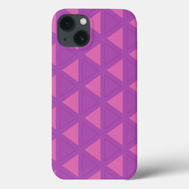 Modernes Lila Dreieck-Muster Case-Mate iPhone Hülle (Rückseite)