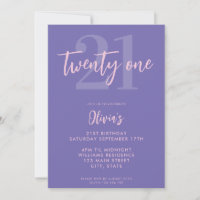 Modernes Lila Elegant 21. Geburtstag