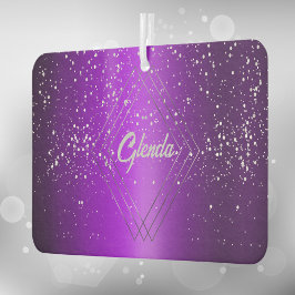 Modernes, Lila gebürstetes Metall mit Silver Monog Autolufterfrischer