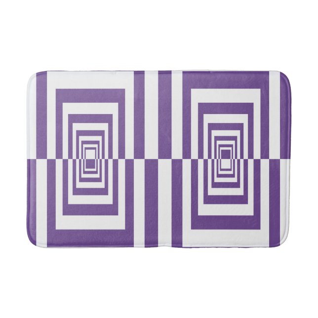 Modernes Lila geometrisches Muster Badematte (Vorderseite)