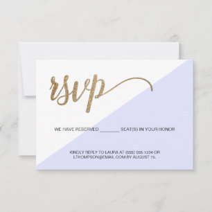Modernes Lila Gold UAWG ohne Mailing Reservierungs RSVP Karte
