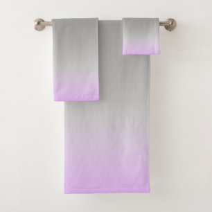 modernes lila graues Set für Badehandtuch