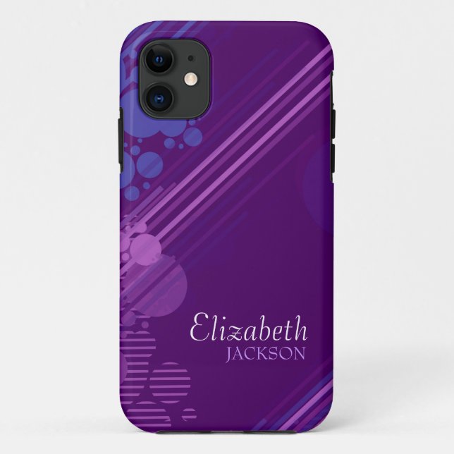 Modernes Lila Grunge Design Case-Mate iPhone Hülle (Rückseite)