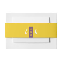 Modernes lila Hochzeitmonogramm Einladungsbanderole
