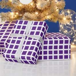 Modernes lila kariertes Rastermuster Geschenkpapier