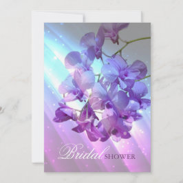 modernes lila lila Orchideen-mit BlumenBrautparty Einladung