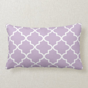 Modernes Lila Lilac und weißes marokkanisches Quat Lendenkissen