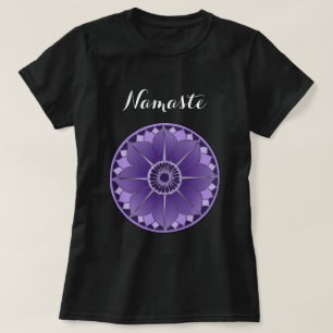 Modernes Lila Mandala Namaste T-Shirt